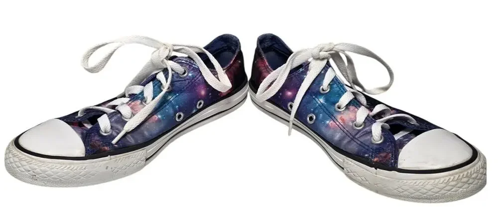 Converse Galaxy Print Low Top Sneakers Kids 3 Womens 5 Space Y2K Grunge Shoes
